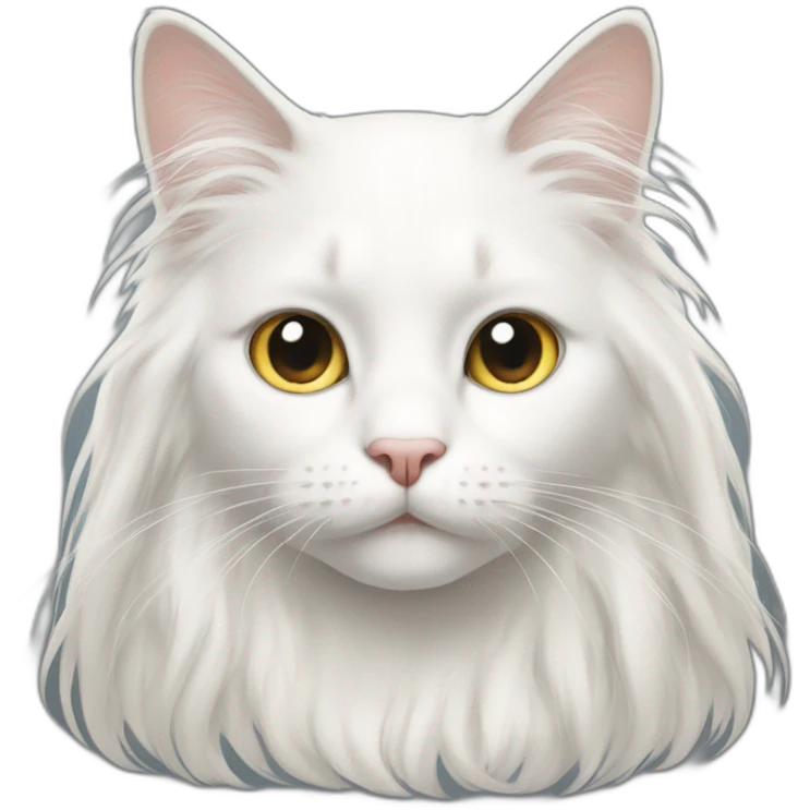 White cat with long haire emoji
