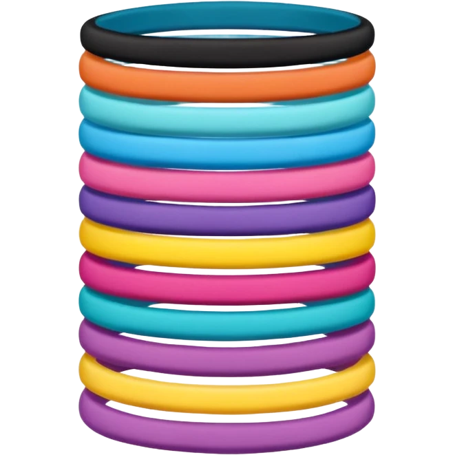 hair tie for tying hair，colourful，两三根叠在一起，不要一大堆 emoji