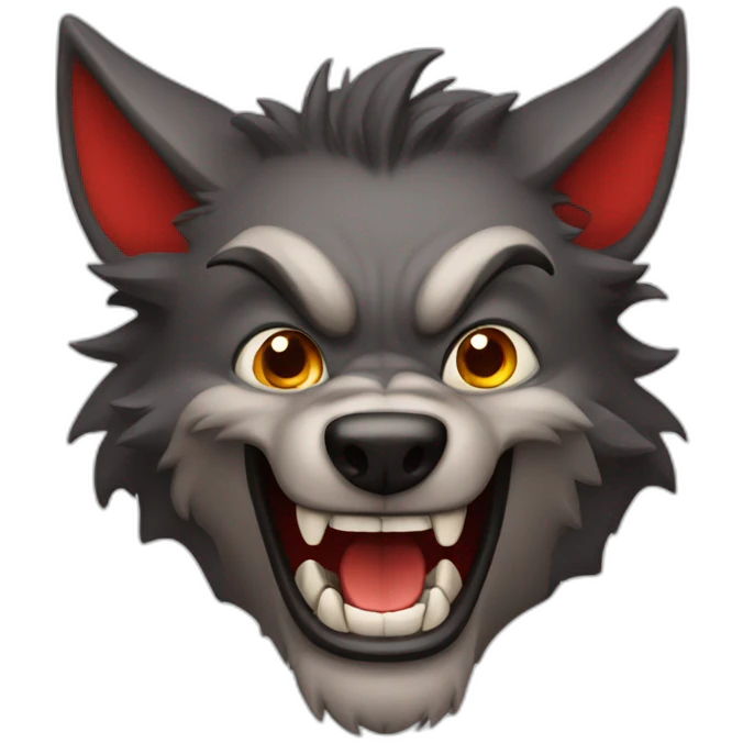 red-smiling-werewolf emoji