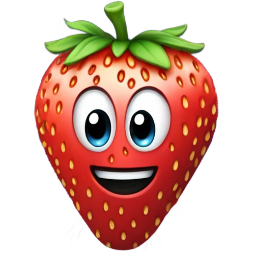 Strawberry and fireworks emoji