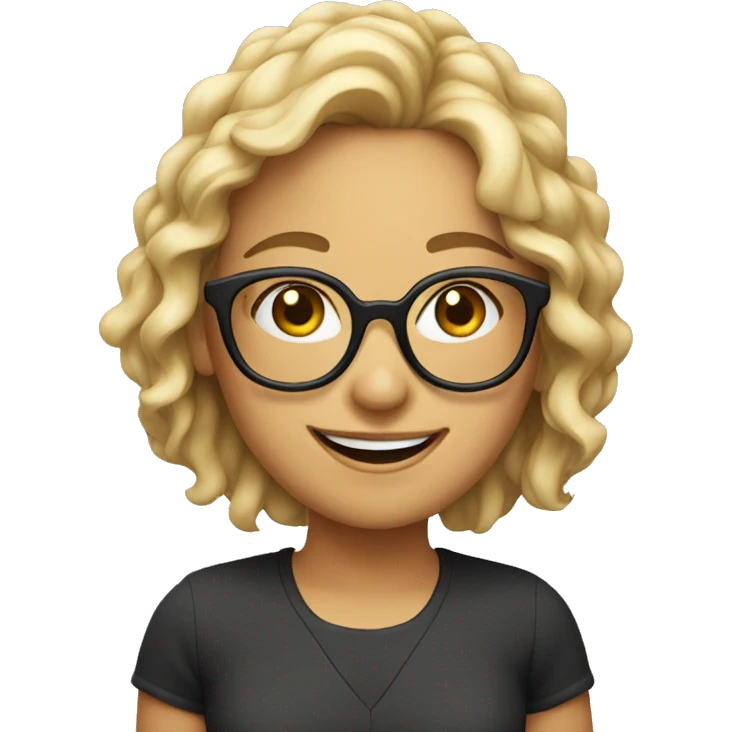 smiling girl in glasses emoji