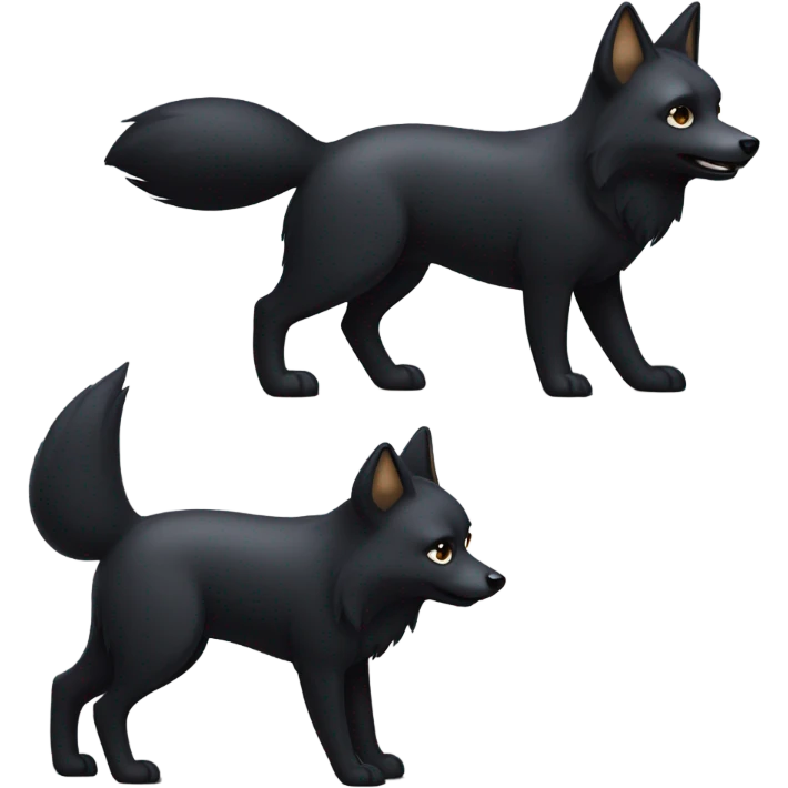 Black fox dog emoji