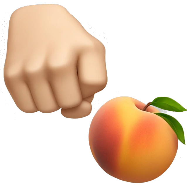 fist punching a peach from right side emoji