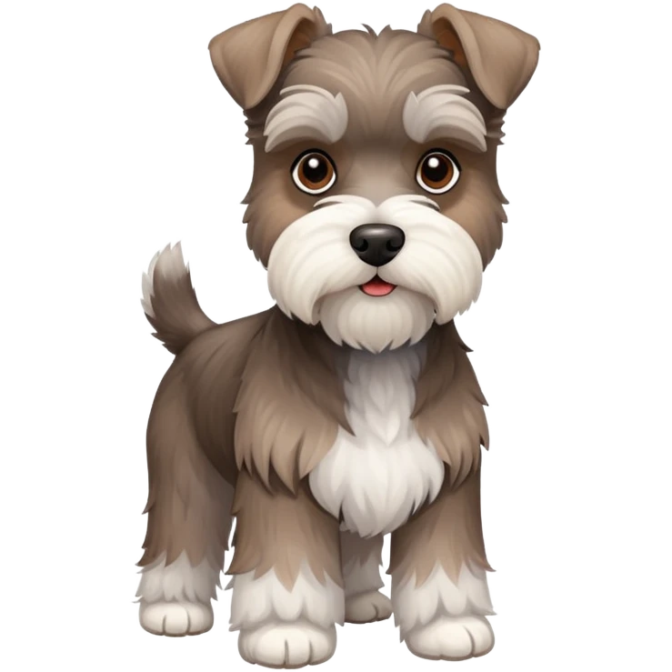 Brown and white schnauzer standing emoji