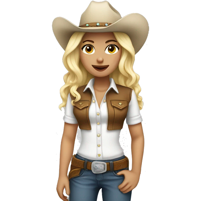 Cowgirl white skin emoji