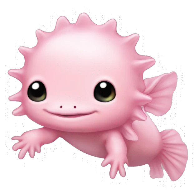cute chiby axolotl pink emoji