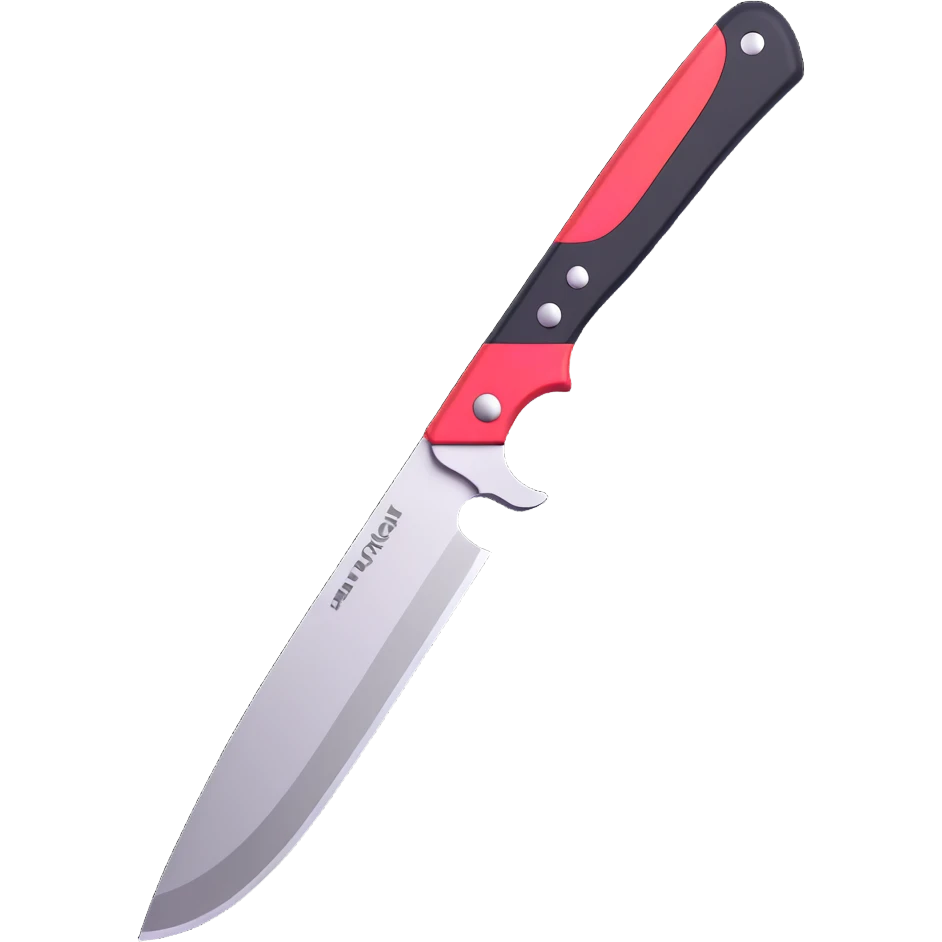knife with TikTok color accents, blade reversed emoji