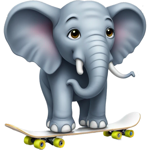 An elephant in a skate emoji
