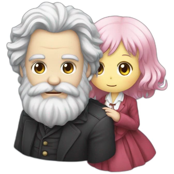 Karl marx holding anime madoka girl emoji