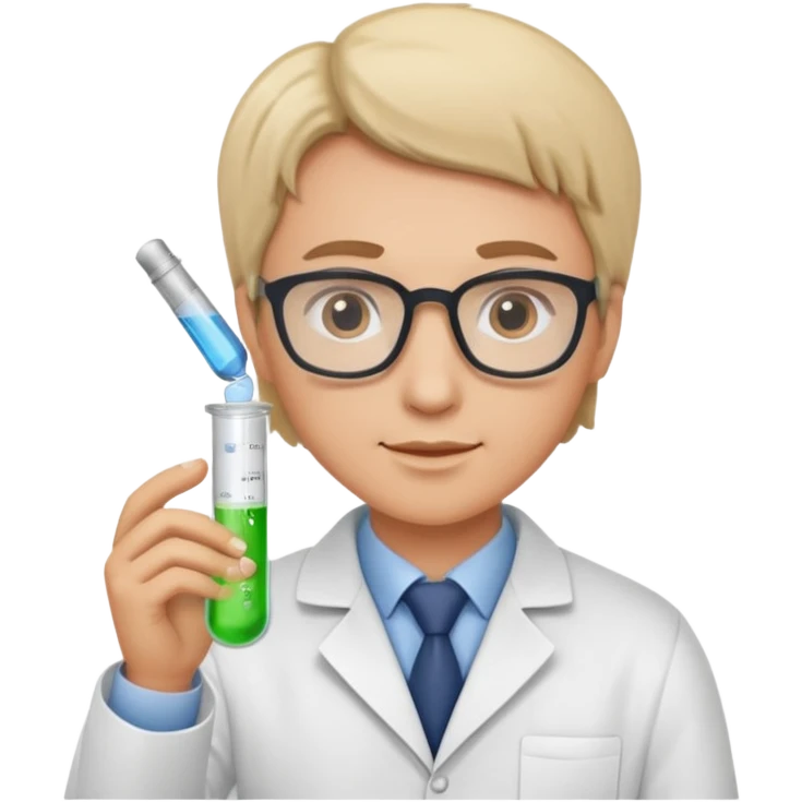 учёный держит пробирку emoji