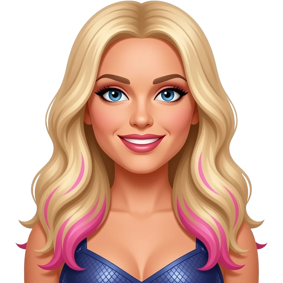 alexa bliss real and blond hair and hair pink emoji