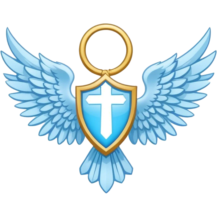 wings emblem holy saint light blue emoji