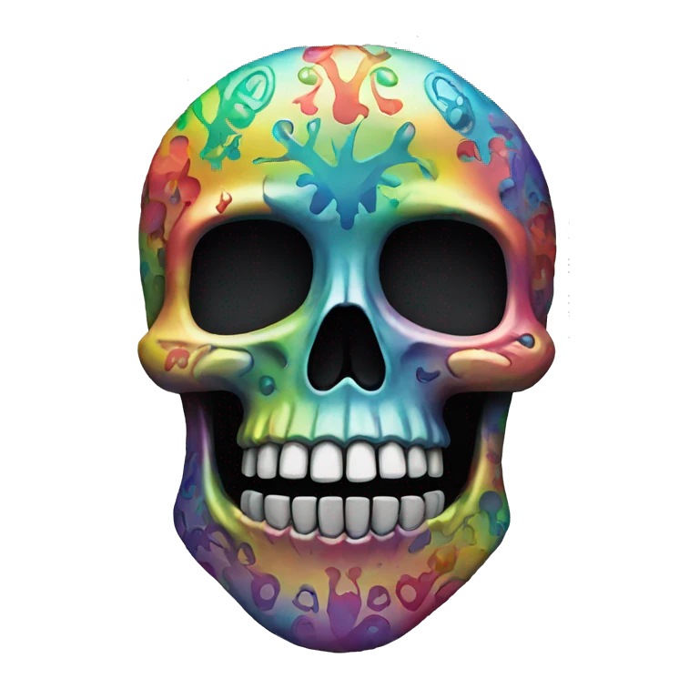 Colourful skull emoji