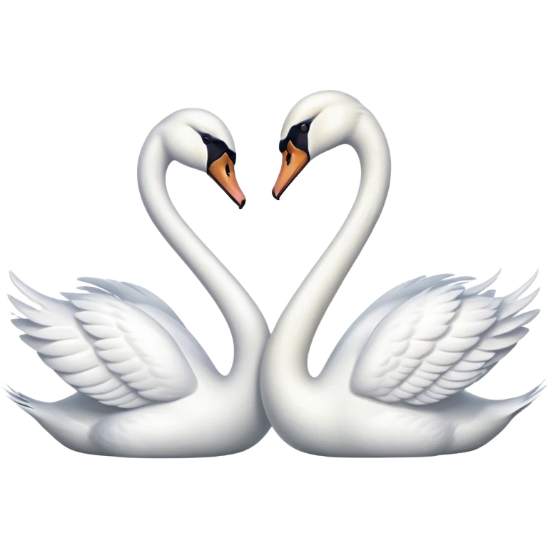 2 swans kissing emoji