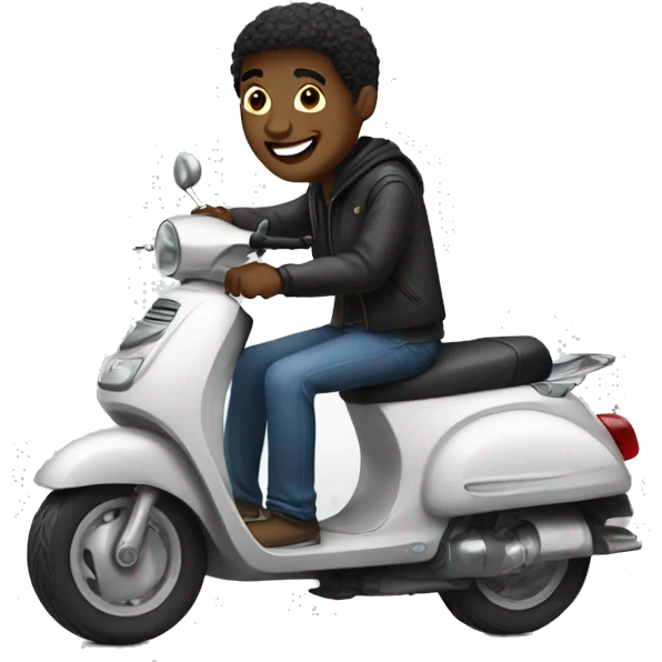 Black guy on scooter emoji
