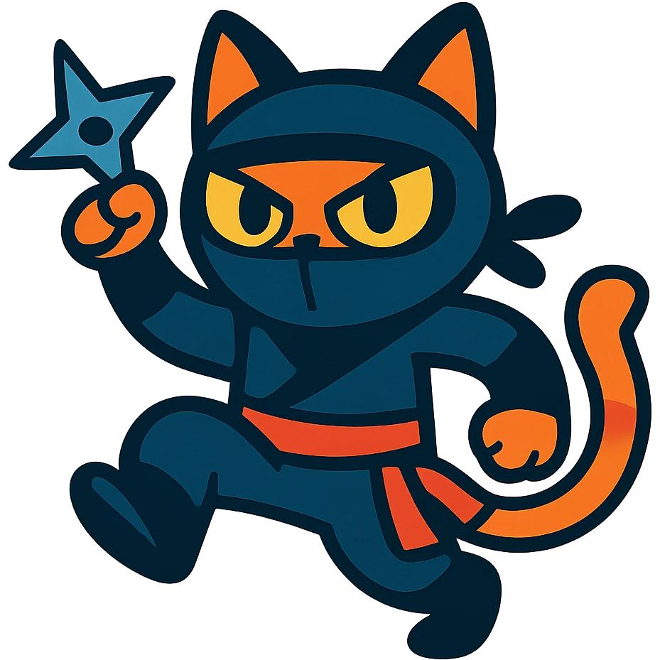 ninja cat vibrant toon style emoji