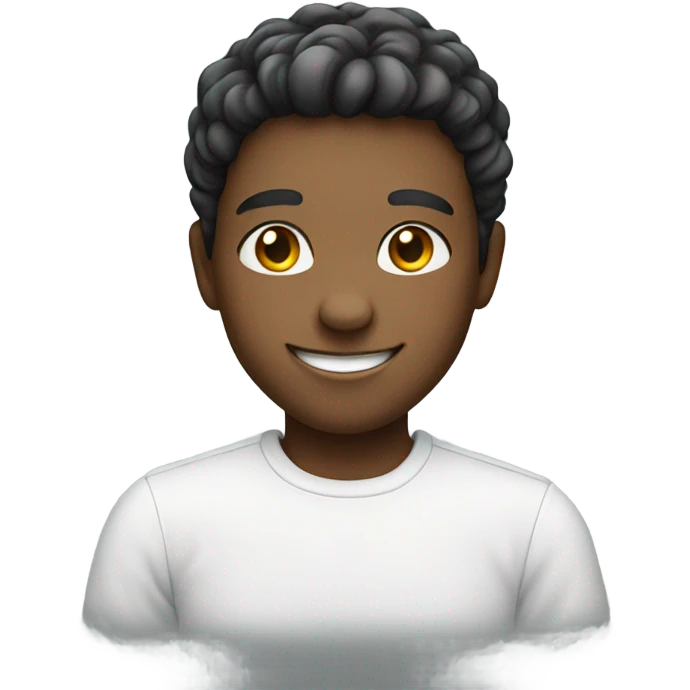 smiling boy in white shirt emoji