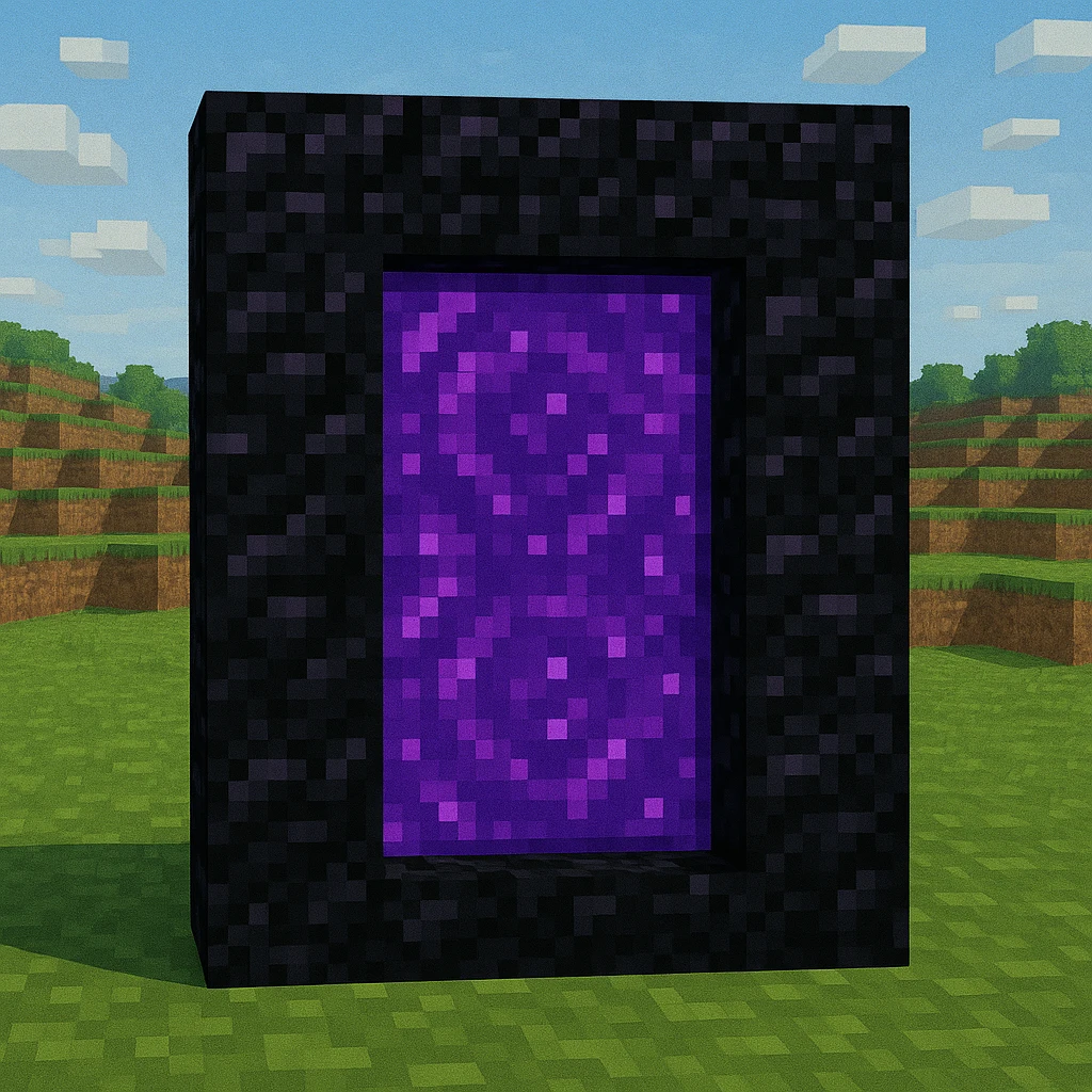Minecraft-style purple portal with black frames emoji