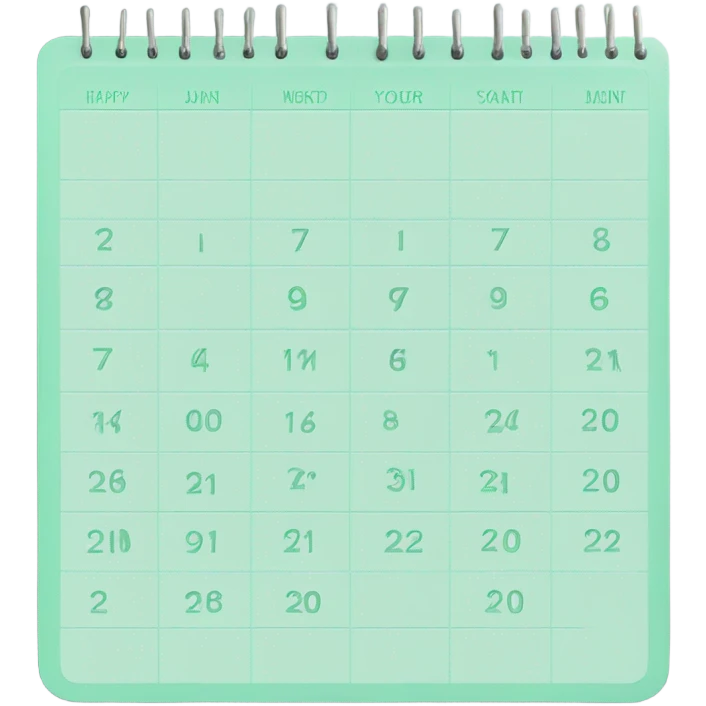 Mint green calendar emoji