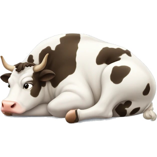 Fat cow looking cat being lazy emoji