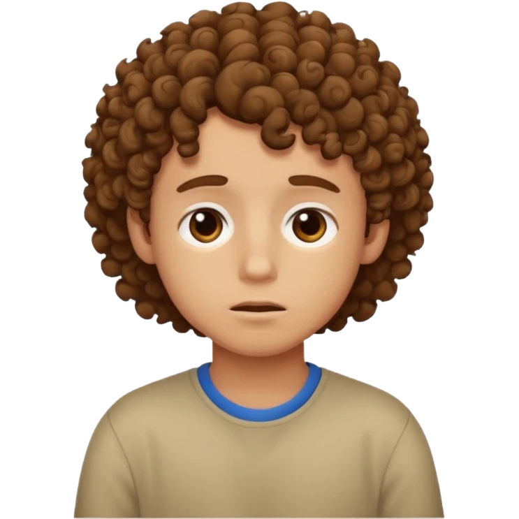 zumbi garoto, cansado com cabelo cacheado  emoji