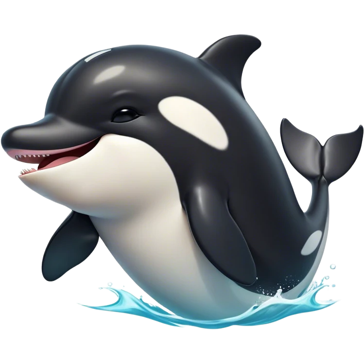 Cinematic Cute Yawning orca Portrait Emoji, Head tilted slightly with a dramatic, wide-open yawn, showcasing a sleek black-and-white body with gently relaxed fins and sleepy, half-closed eyes, Simplified yet irresistibly adorable features, highly detailed, glowing with a soft, cozy marine glow, high shine, relaxed yet expressive, stylized with a dash of whimsical deep-sea charm, soft glowing outline, capturing the essence of a drowsy yet affectionate orca that appears ready to stretch out in the waves for a nap! emoji