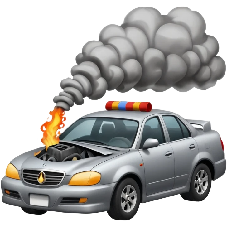 a car crashing emoji