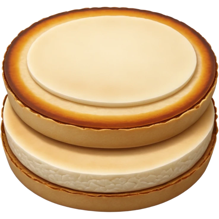 round flat rice cake, lightly toasted surface, emoji