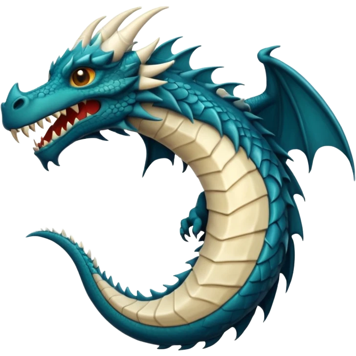 iOS style emoji, minimal dragon fang, dark fantasy object emoji