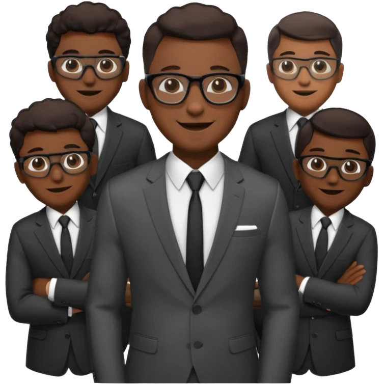 black men in suits wearing glasses emoji