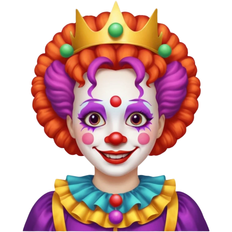 female clown with saint's halo emoji