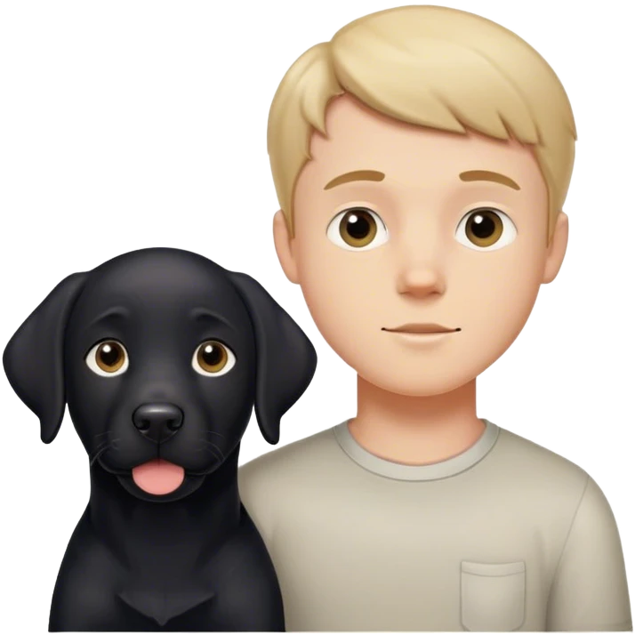 White boy with black lab emoji