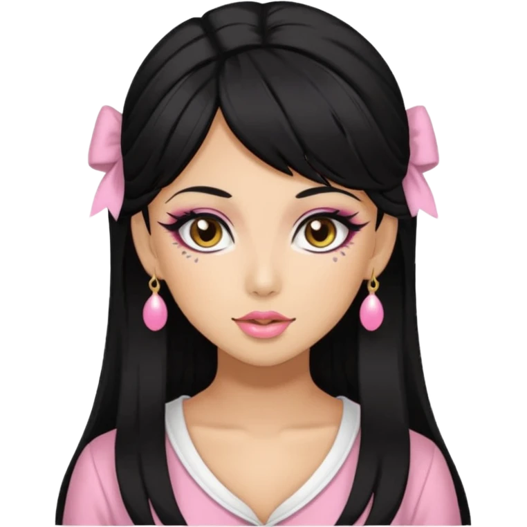 Gyaru girl black hair emoji
