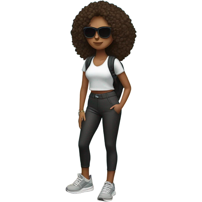 Climbing a mountain with swag and a hip outfit as a girl  emoji