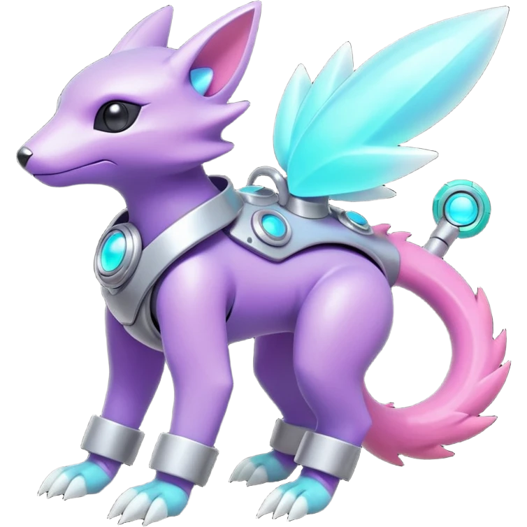Mechanical Nebulae Beautiful Gorgeous Pretty Pastel Hot Exotic Lush Warm Cute Adorable Colorful Shiny Iridescent Futuristic Modern Cybernetic Piccolo-Blurb-Protogen-Vernid-Fakémon-Pokémon-creature-fusion (full body) emoji