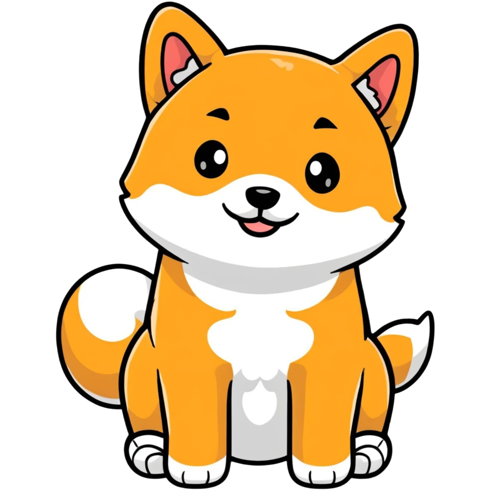 adorable black Shiba Inu puppy full body pose emoji