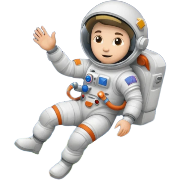 Astronaut rides planets emoji