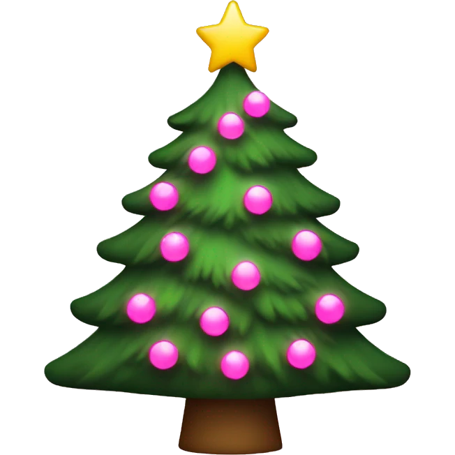 Christmas tree with pink lights emoji