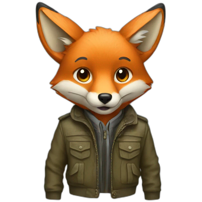 fox wearing jacket emoji