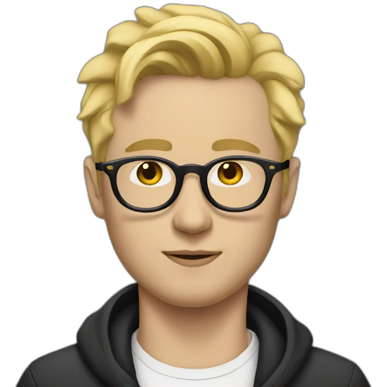 blonde white man with glasses and face tattoo smoking cigarette  emoji
