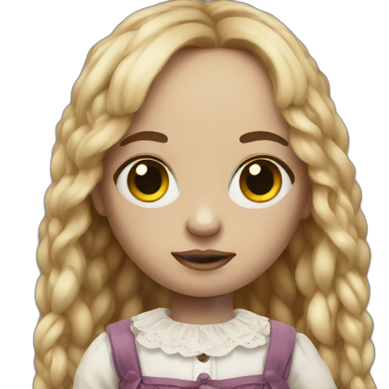 A creepy doll emoji