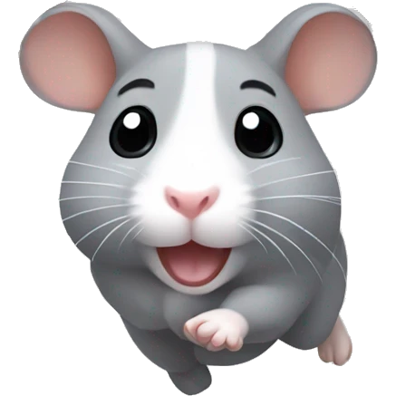 Grey hamster running in circle  emoji