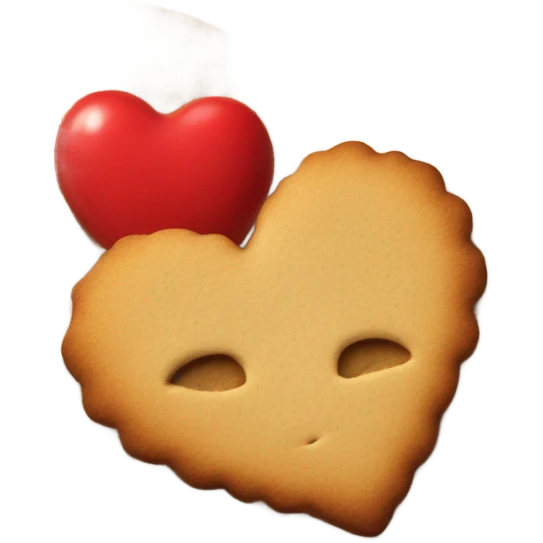 Cookie heart with book emoji