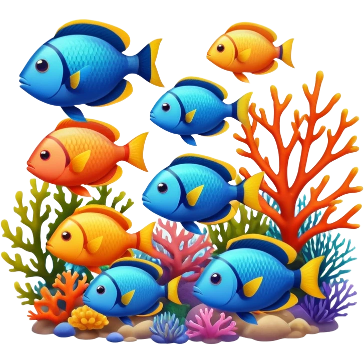school of colorful tropical fish emoji