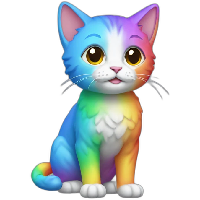Rainbow Cat Full Body emoji