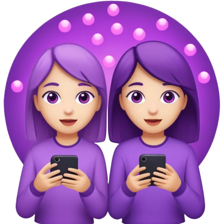 You can create two girls enjoying a concert with purple lights   emoji