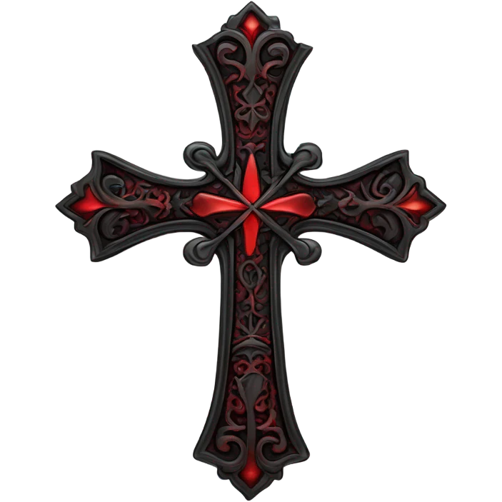 black red gothic cross emoji