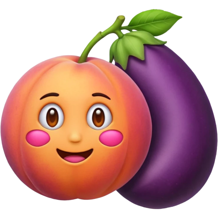 Make an emoji of a peach and eggplant emoji