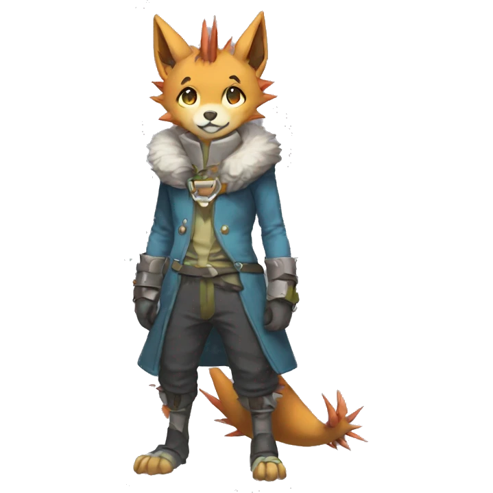 Anthro Sona Fakemon with a spiked collar Full Body emoji