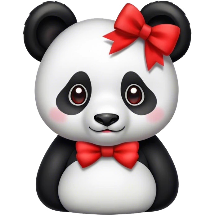 Un panda con un lazo emoji
